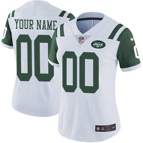 2019 NFL Women Nike New York Jets Road White Customized Vapor Untouchable Limited jersey->customized nfl jersey->Custom Jersey